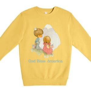 Precious Mots God Bless America Cute Gift Premium Crewneck Sweatshirt