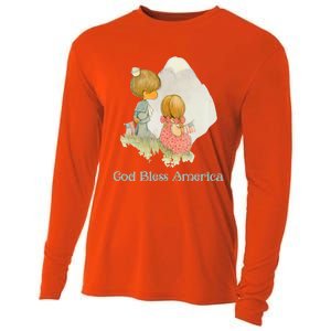 Precious Mots God Bless America Cute Gift Cooling Performance Long Sleeve Crew