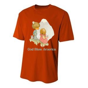 Precious Mots God Bless America Cute Gift Performance Sprint T-Shirt