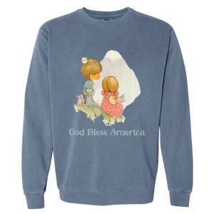 Precious Mots God Bless America Cute Gift Garment-Dyed Sweatshirt