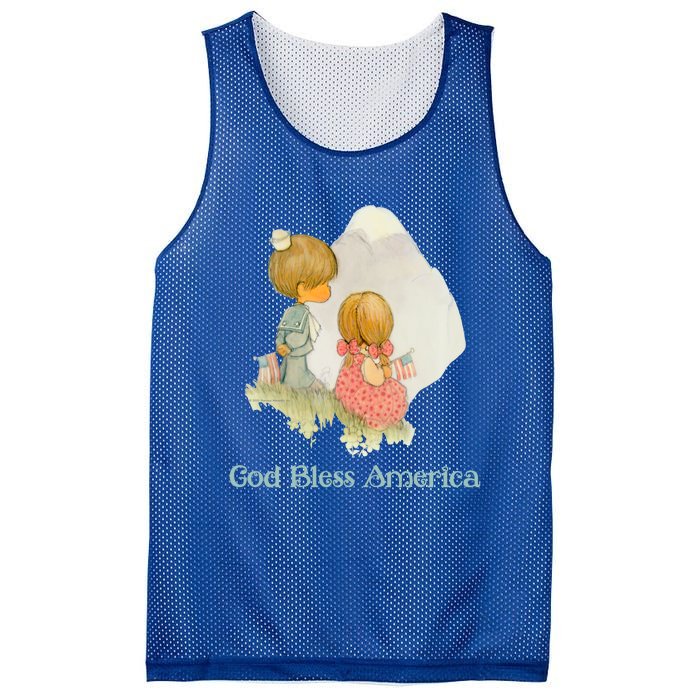 Precious Mots God Bless America Cute Gift Mesh Reversible Basketball Jersey Tank