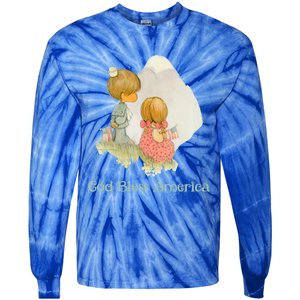 Precious Mots God Bless America Cute Gift Tie-Dye Long Sleeve Shirt