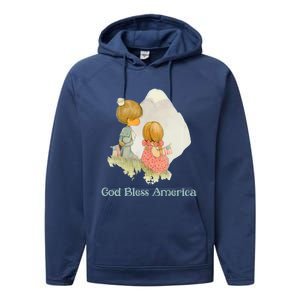 Precious Mots God Bless America Cute Gift Performance Fleece Hoodie