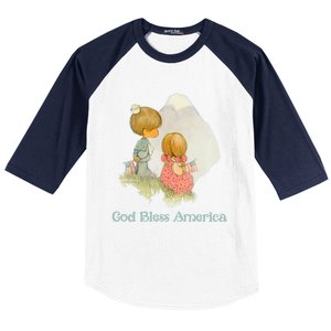 Precious Mots God Bless America Cute Gift Baseball Sleeve Shirt