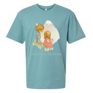 Precious Mots God Bless America Cute Gift Sueded Cloud Jersey T-Shirt