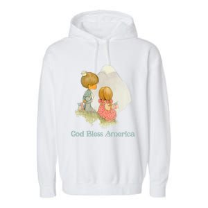 Precious Mots God Bless America Cute Gift Garment-Dyed Fleece Hoodie