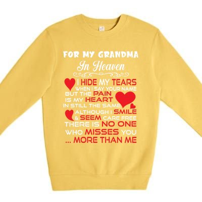 Proud My Grandma In Heaven Happy Mother Day Proud Memorial Gift Premium Crewneck Sweatshirt