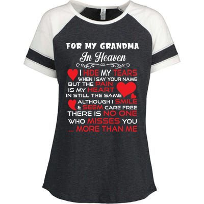 Proud My Grandma In Heaven Happy Mother Day Proud Memorial Gift Enza Ladies Jersey Colorblock Tee