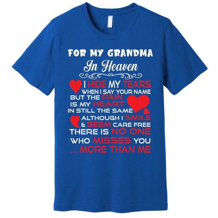 Proud My Grandma In Heaven Happy Mother Day Proud Memorial Gift Premium T-Shirt