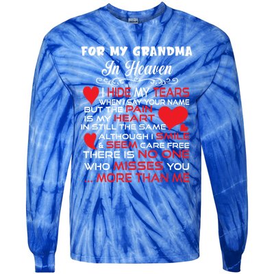 Proud My Grandma In Heaven Happy Mother Day Proud Memorial Gift Tie-Dye Long Sleeve Shirt