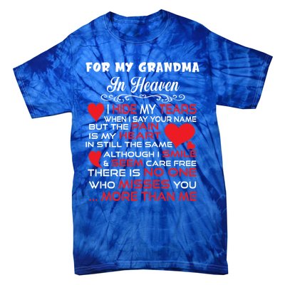 Proud My Grandma In Heaven Happy Mother Day Proud Memorial Gift Tie-Dye T-Shirt