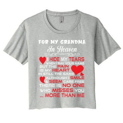 Proud My Grandma In Heaven Happy Mother Day Proud Memorial Gift Women's Crop Top Tee