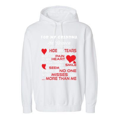 Proud My Grandma In Heaven Happy Mother Day Proud Memorial Gift Garment-Dyed Fleece Hoodie