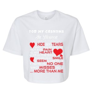 Proud My Grandma In Heaven Happy Mother Day Proud Memorial Gift Bella+Canvas Jersey Crop Tee