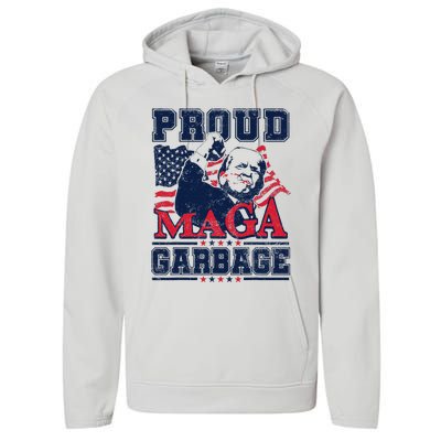 Proud Maga Garbage Vote Trump 2024 Trump Supporter Garbage Performance Fleece Hoodie