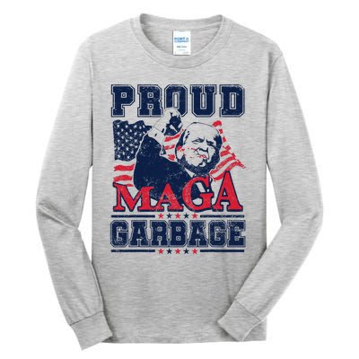 Proud Maga Garbage Vote Trump 2024 Trump Supporter Garbage Tall Long Sleeve T-Shirt