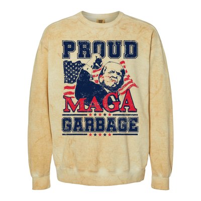 Proud Maga Garbage Vote Trump 2024 Trump Supporter Garbage Colorblast Crewneck Sweatshirt