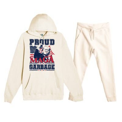 Proud Maga Garbage Vote Trump 2024 Trump Supporter Garbage Premium Hooded Sweatsuit Set