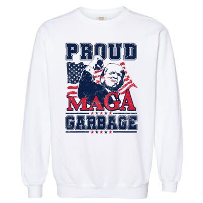 Proud Maga Garbage Vote Trump 2024 Trump Supporter Garbage Garment-Dyed Sweatshirt