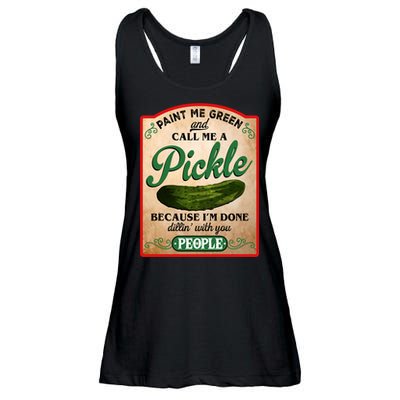 Paint Me Green And Call Me A Pickle Funny Ladies Essential Flowy Tank