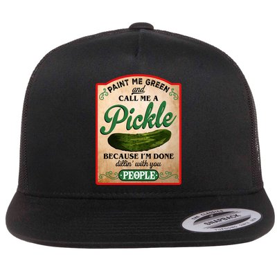 Paint Me Green And Call Me A Pickle Funny Flatbill Hat