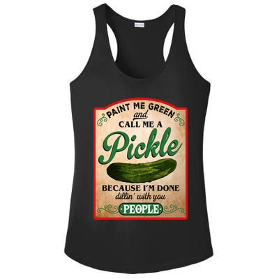 Paint Me Green And Call Me A Pickle Funny Ladies PosiCharge Competitor Racerback Tank