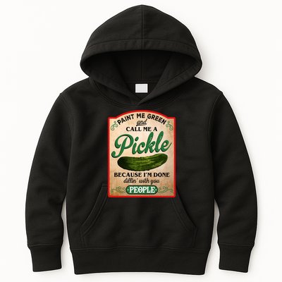 Paint Me Green And Call Me A Pickle Funny Kids Hoodie