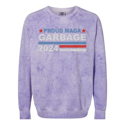 Proud Maga Garbage Trump Colorblast Crewneck Sweatshirt