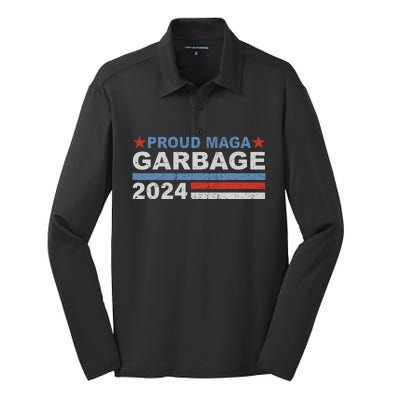 Proud Maga Garbage Trump Silk Touch Performance Long Sleeve Polo