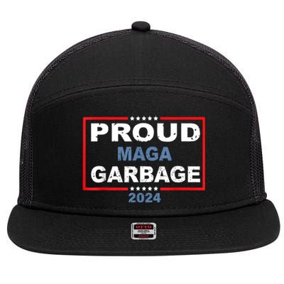 Proud Maga Garbage Trump Supporter 7 Panel Mesh Trucker Snapback Hat