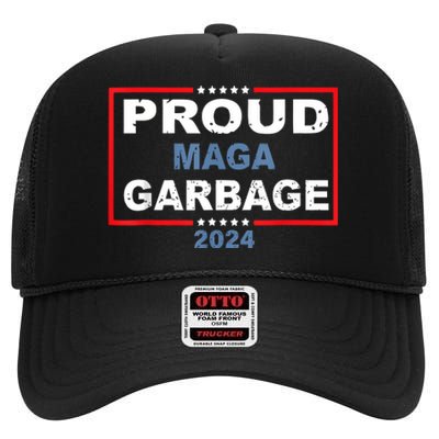 Proud Maga Garbage Trump Supporter High Crown Mesh Back Trucker Hat