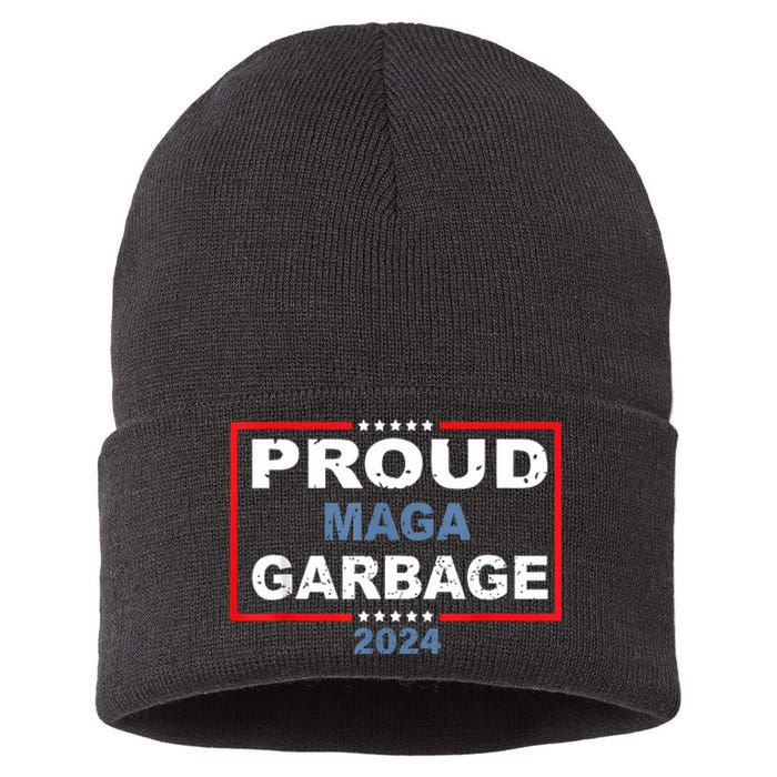 Proud Maga Garbage Trump Supporter Sustainable Knit Beanie