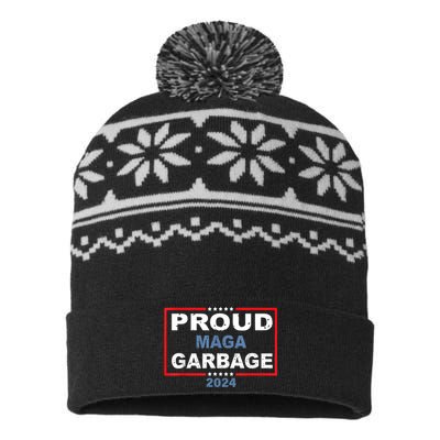 Proud Maga Garbage Trump Supporter USA-Made Snowflake Beanie