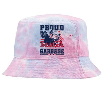 Proud Maga Garbage Vote Trump 2024 Trump Supporter Garbage Tie-Dyed Bucket Hat