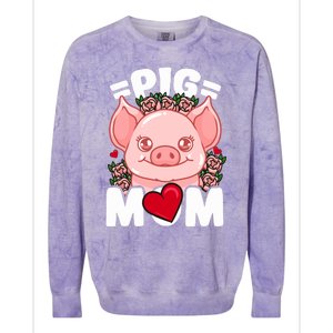 Pig Mom Gift Colorblast Crewneck Sweatshirt