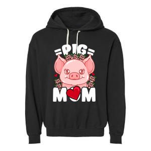 Pig Mom Gift Garment-Dyed Fleece Hoodie