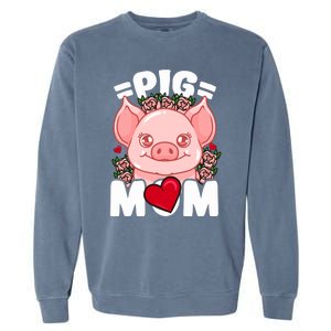 Pig Mom Gift Garment-Dyed Sweatshirt