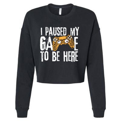 Paused My Game To Be Here Cropped Pullover Crew