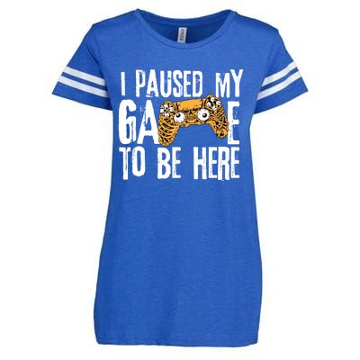 Paused My Game To Be Here Enza Ladies Jersey Football T-Shirt