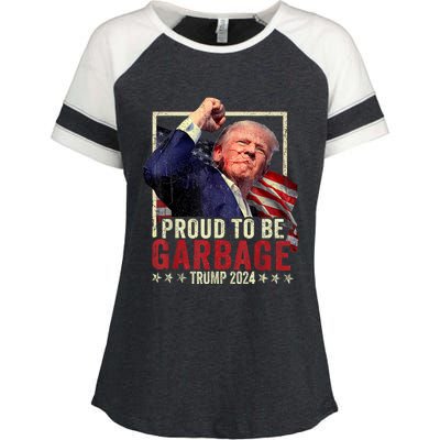 Proud Maga Garbage Trump Supporter Enza Ladies Jersey Colorblock Tee