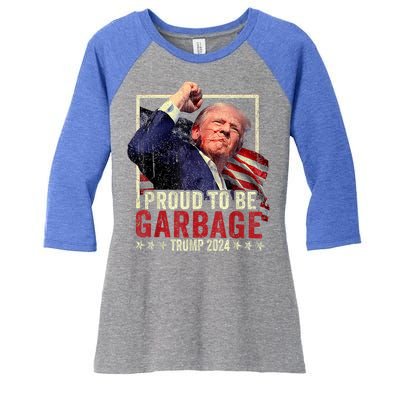 Proud Maga Garbage Trump Supporter Women's Tri-Blend 3/4-Sleeve Raglan Shirt