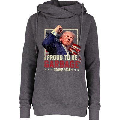 Proud Maga Garbage Trump Supporter Womens Funnel Neck Pullover Hood