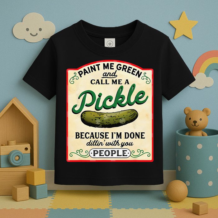 Paint Me Green And Call Me A Pickle Because I'm Done Dillin Toddler T-Shirt