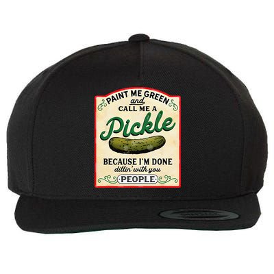 Paint Me Green And Call Me A Pickle Because I'm Done Dillin Wool Snapback Cap