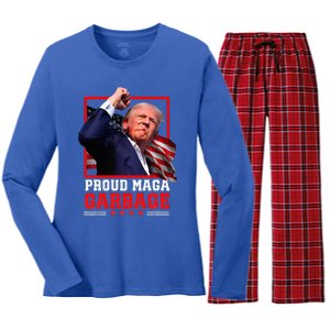 Proud Maga Garbage Trump Women's Long Sleeve Flannel Pajama Set 