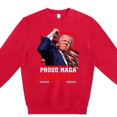 Proud Maga Garbage Trump Premium Crewneck Sweatshirt