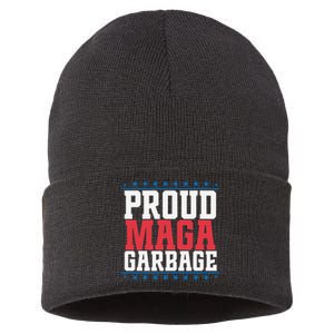 Proud Maga Garbage Trump Supporter Sustainable Knit Beanie