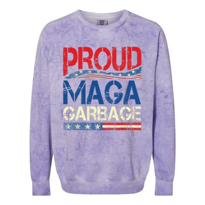 Proud Maga Garbage Trump Supporter Gift Colorblast Crewneck Sweatshirt