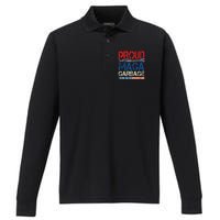 Proud Maga Garbage Trump Supporter Gift Performance Long Sleeve Polo