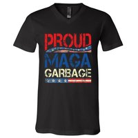 Proud Maga Garbage Trump Supporter Gift V-Neck T-Shirt